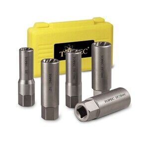 Topec 5-Piece Spiral Type Deep Extractor Set, Spark Plug Automotive Tools